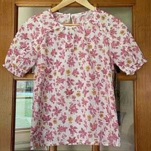 Lucky Brand Floral Print Puff Sleeve Blouse